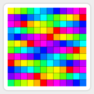 Rainbow Squares Black Lines Sticker